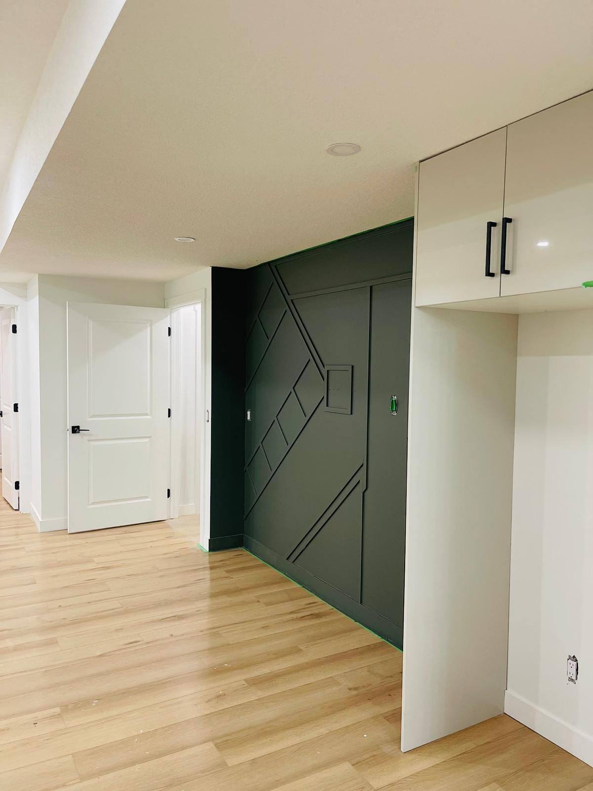 Geometric millwork wall
